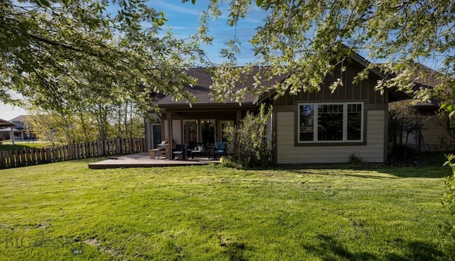284 Annie Glade, Bozeman, MT 59718 - rear view of property with a patio area and board and batten siding
