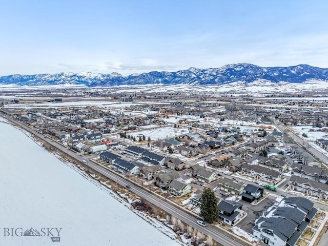 aerial view featuring a mountain view