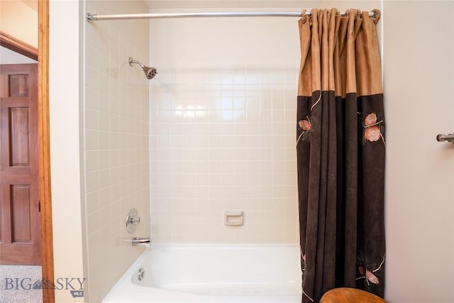 full bath featuring shower / bath combo