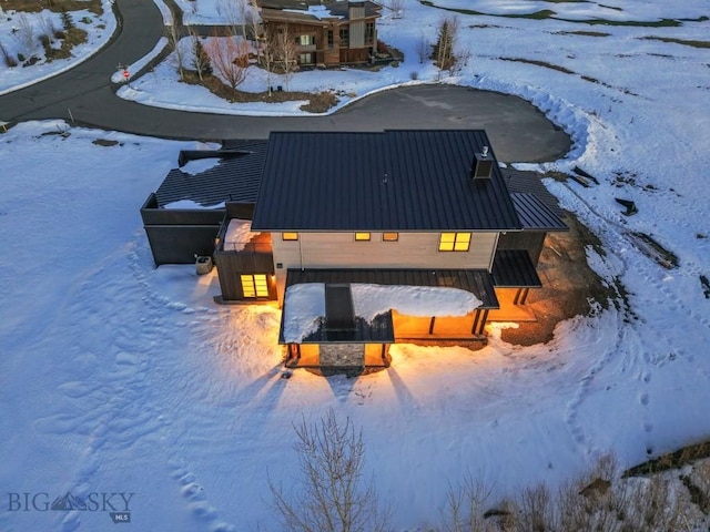 view of snowy aerial view