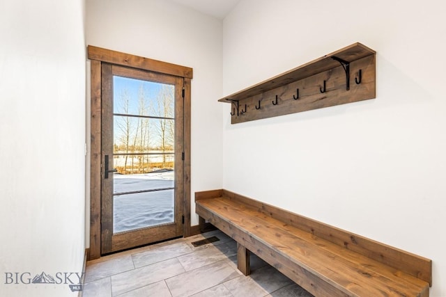 mudroom with baseboards