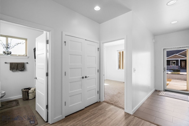 2465 Lasso Ave, Bozeman, MT 59718 - hall with wood finished floors and recessed lighting