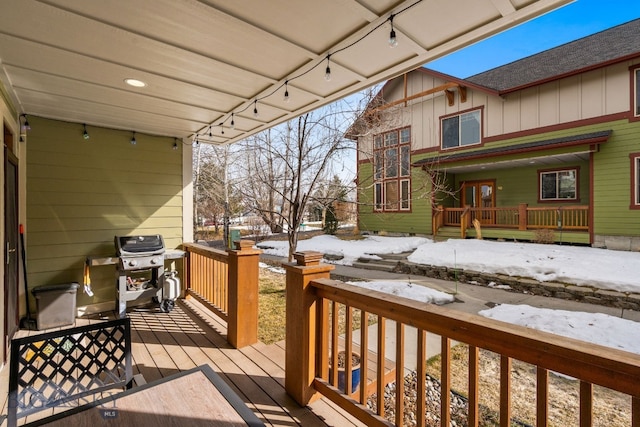 2236 Gallatin Green Blvd Unit C, Bozeman, MT 59718 - snow covered deck with grilling area
