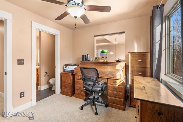 2236 Gallatin Green Blvd Unit C, Bozeman, MT 59718 - office space featuring carpet, a ceiling fan, and baseboards