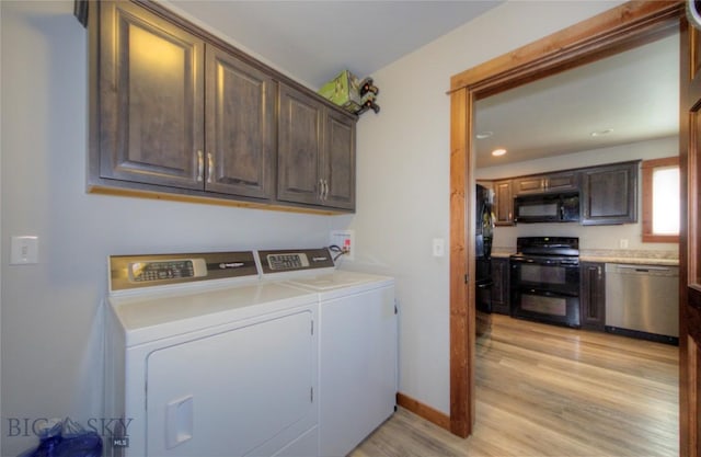813 Pleiades Pl, Livingston, MT 59047 - washroom featuring light wood-style floors, separate washer and dryer, and recessed lighting