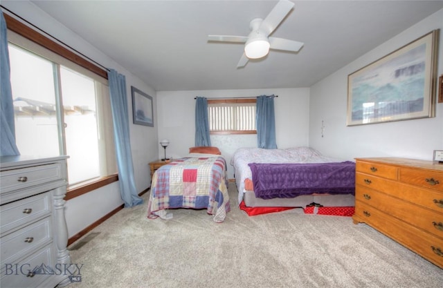 813 Pleiades Pl, Livingston, MT 59047 - bedroom with a ceiling fan, multiple windows, and carpet floors