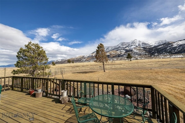 37 Bridger Meadow Ln, Emigrant, MT 59065 - wooden terrace with a mountain view