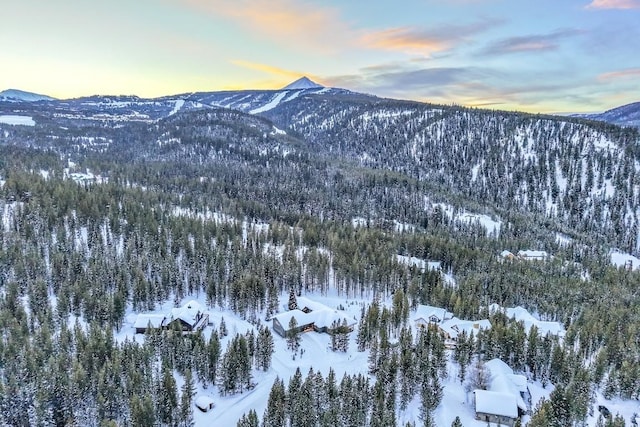 214 W Pine Cone Ter, Big Sky, MT 59716 - mountain view with a heavily wooded area