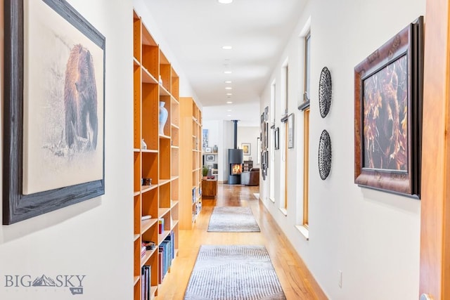 214 W Pine Cone Ter, Big Sky, MT 59716 - corridor with light wood-type flooring and recessed lighting