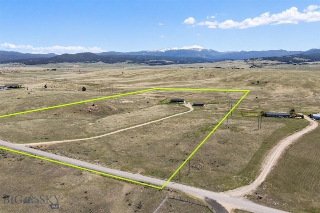 590 Coyote Ln, Butte, MT 59701 - aerial view of sparsely populated area featuring mountains and property boundaries highlighted