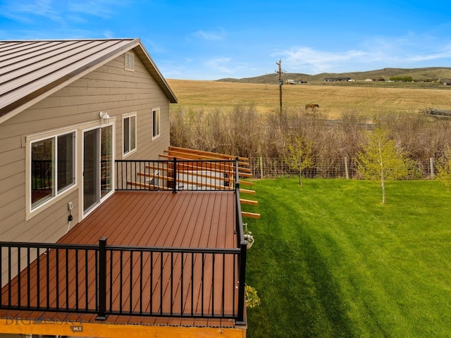 247 Clarks Lookout Rd, Dillon, MT 59725 - wooden terrace with a yard, a view of rural / pastoral area, and a mountain view