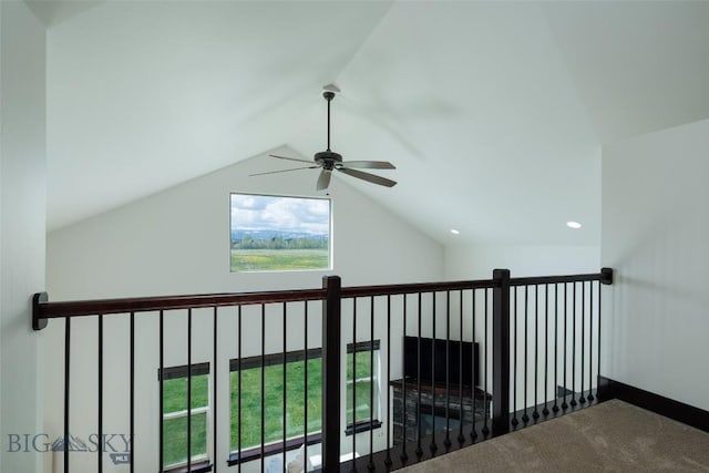 4156 Sunstone St, Bozeman, MT 59718 - interior space featuring carpet flooring, baseboards, and vaulted ceiling