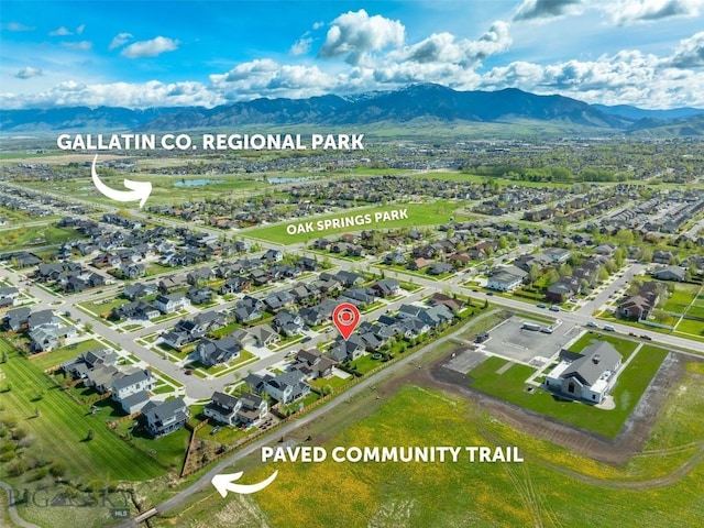 4156 Sunstone St, Bozeman, MT 59718 - birds eye view of property featuring a residential view and a mountain view