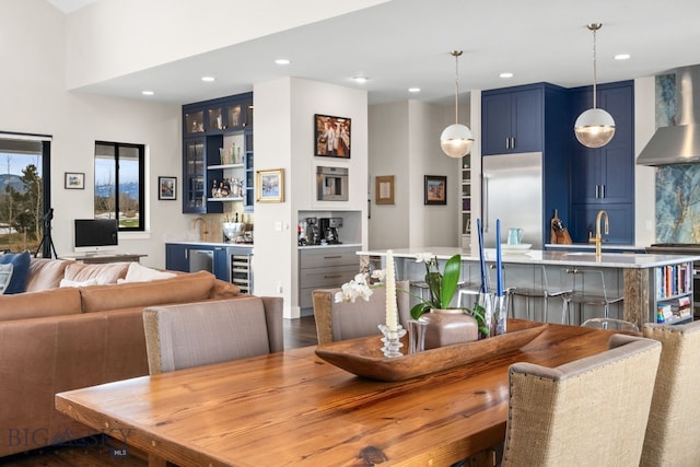 676 Tillyfour, Bozeman, MT 59718 - dining area with bar area and recessed lighting