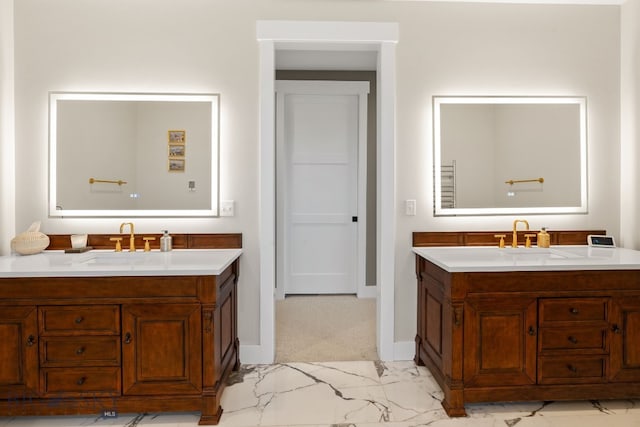 676 Tillyfour, Bozeman, MT 59718 - bathroom featuring marble finish floors and vanity
