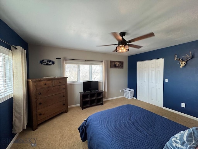 23 Indian Rings Rd, Big Timber, MT 59011 - bedroom featuring light carpet, a ceiling fan, and a closet