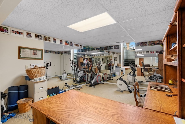 3310 Tumbleweed Dr, Bozeman, MT 59715 - workout area with carpet and a paneled ceiling