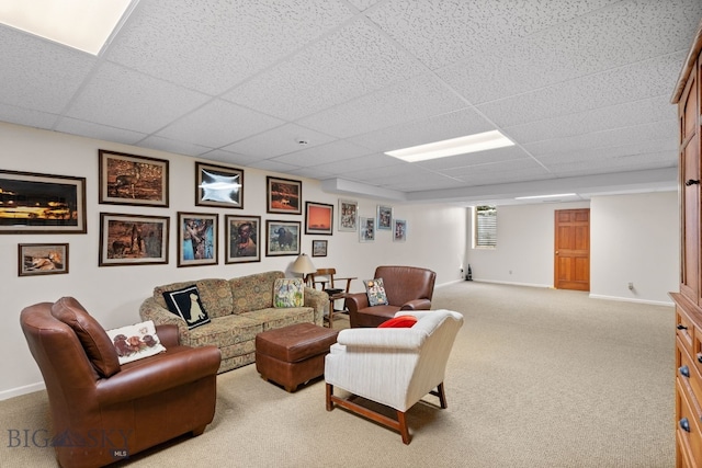 3310 Tumbleweed Dr, Bozeman, MT 59715 - living room with baseboards, carpet, and a drop ceiling