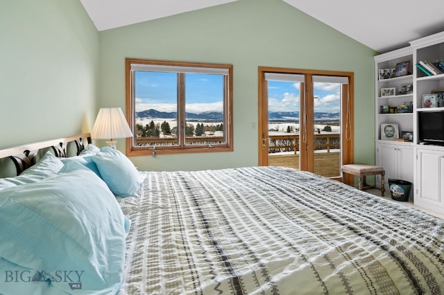 3310 Tumbleweed Dr, Bozeman, MT 59715 - bedroom with vaulted ceiling and access to exterior