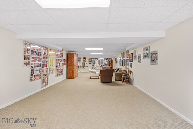 3310 Tumbleweed Dr, Bozeman, MT 59715 - sitting room featuring carpet floors, baseboards, and a paneled ceiling