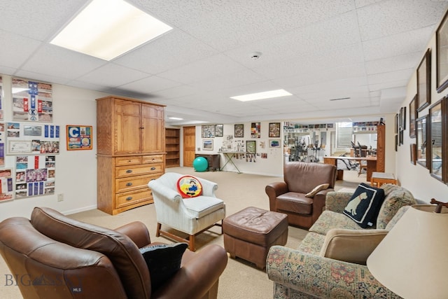 3310 Tumbleweed Dr, Bozeman, MT 59715 - living room with light carpet and a paneled ceiling