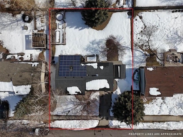 510 Flathead Ave, Bozeman, MT 59715 - snowy aerial view with property parcel outlined