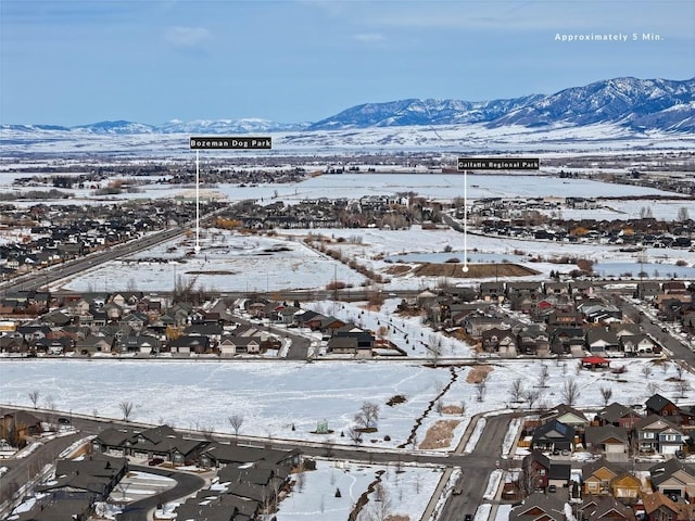 510 Flathead Ave, Bozeman, MT 59715 - snowy aerial view with a residential view and a mountain view