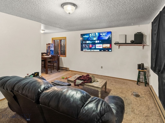 907 Montana St, Belgrade, MT 59714 - carpeted living area with baseboards and a textured ceiling