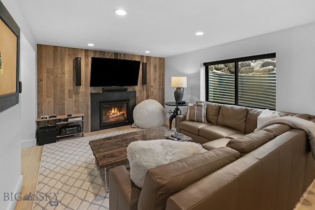 7980 Balsam, Bozeman, MT 59718 - living area featuring recessed lighting and a glass covered fireplace
