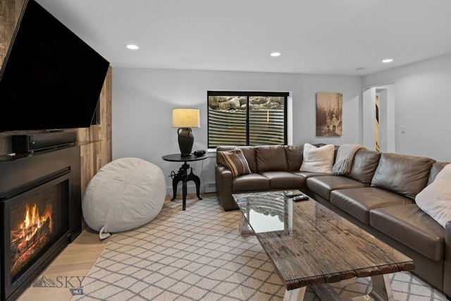 7980 Balsam, Bozeman, MT 59718 - living area with recessed lighting and a fireplace