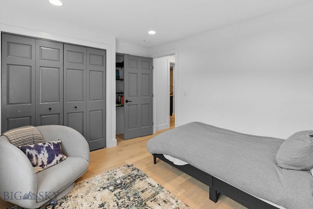 7980 Balsam, Bozeman, MT 59718 - bedroom with light wood-style flooring, recessed lighting, and a closet