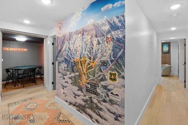 7980 Balsam, Bozeman, MT 59718 - hall with wood finished floors and recessed lighting