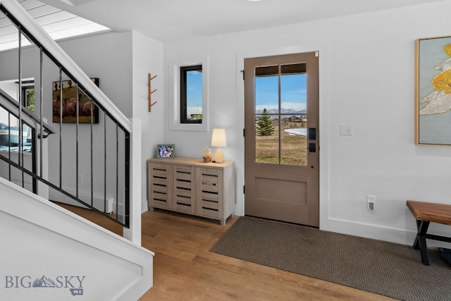7980 Balsam, Bozeman, MT 59718 - foyer entrance with stairs and wood finished floors