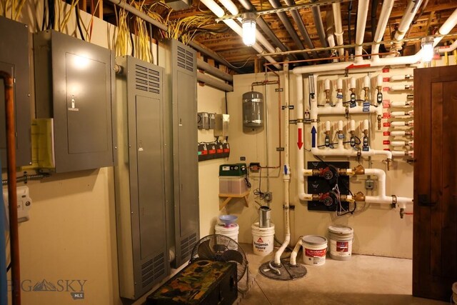 201 Cotton Willow, Melrose, MT 59743 - unfinished basement with electric panel and a heating unit