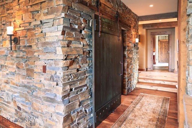 201 Cotton Willow, Melrose, MT 59743 - hall featuring wood finished floors and recessed lighting
