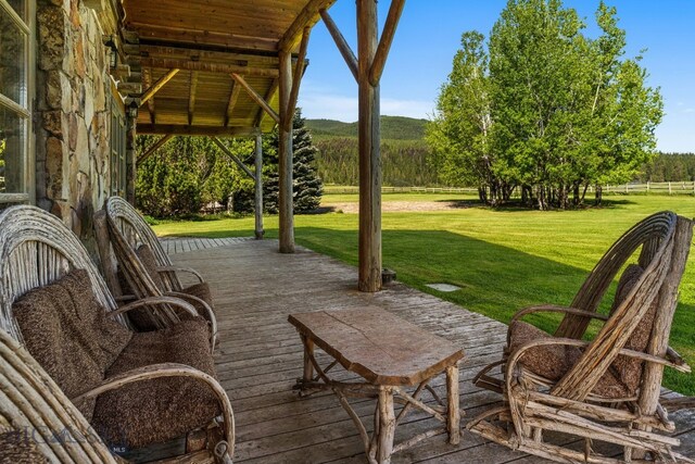 31255 Ninemile Rd, Huson, MT 59846 - view of patio / terrace with a deck with mountain view