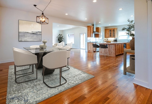 49 Wild Rye Pl, Three Forks, MT 59752 - dining space with light wood-type flooring and recessed lighting