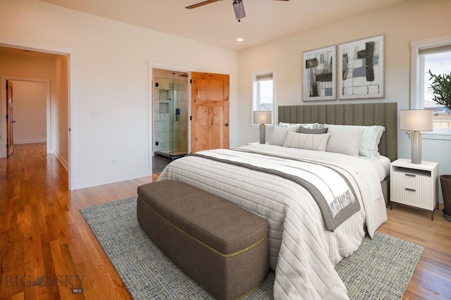 49 Wild Rye Pl, Three Forks, MT 59752 - bedroom with multiple windows, wood finished floors, recessed lighting, and ceiling fan