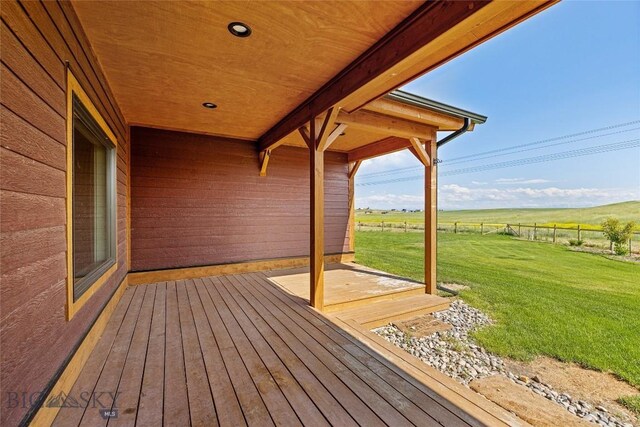 49 Wild Rye Pl, Three Forks, MT 59752 - wooden terrace with a view of rural / pastoral area