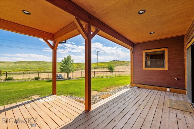 49 Wild Rye Pl, Three Forks, MT 59752 - wooden deck with a view of rural / pastoral area