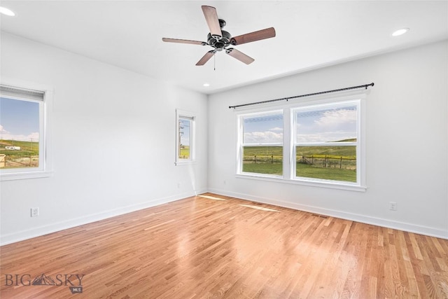 49 Wild Rye Pl, Three Forks, MT 59752 - empty room featuring light wood-type flooring, recessed lighting, and a ceiling fan