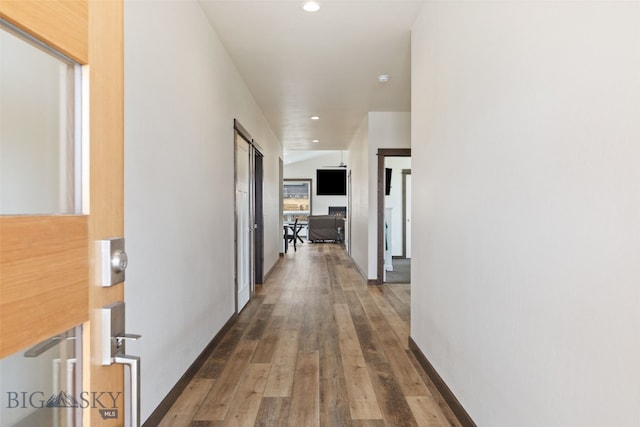 104 Albrey Trl Unit C, Bozeman, MT 59718 - hallway featuring wood finished floors, recessed lighting, and baseboards