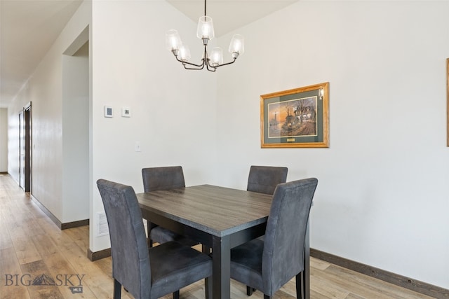 104 Albrey Trl Unit C, Bozeman, MT 59718 - dining area with a chandelier, baseboards, and light wood-style floors