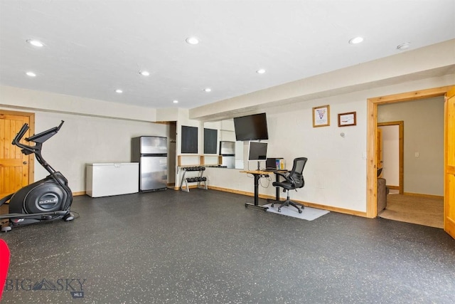 480 Moose Crossing Rd, Gallatin Gateway, MT 59730 - exercise area featuring recessed lighting