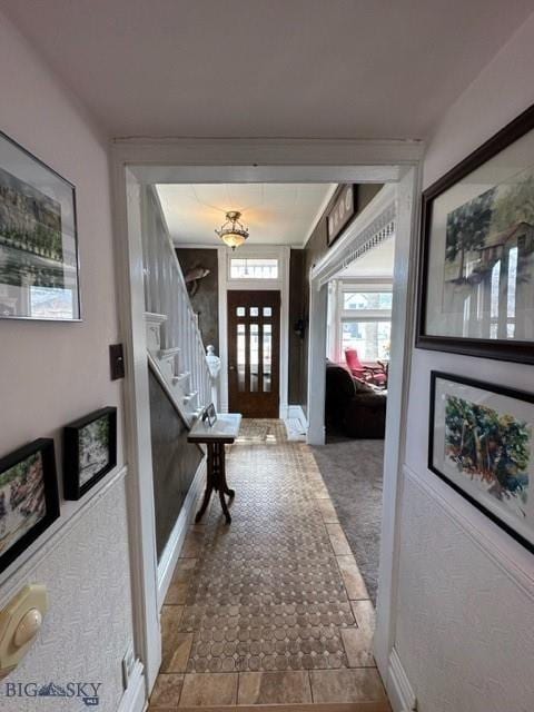 entryway with stairs