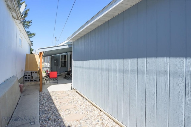 view of home's exterior featuring a patio area