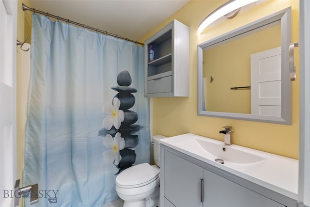 211 N Yellowstone Ave, Bozeman, MT 59718 - full bathroom with vanity, toilet, and curtained shower