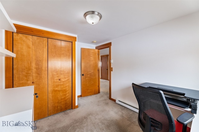 211 N Yellowstone Ave, Bozeman, MT 59718 - office area with a baseboard radiator and light colored carpet
