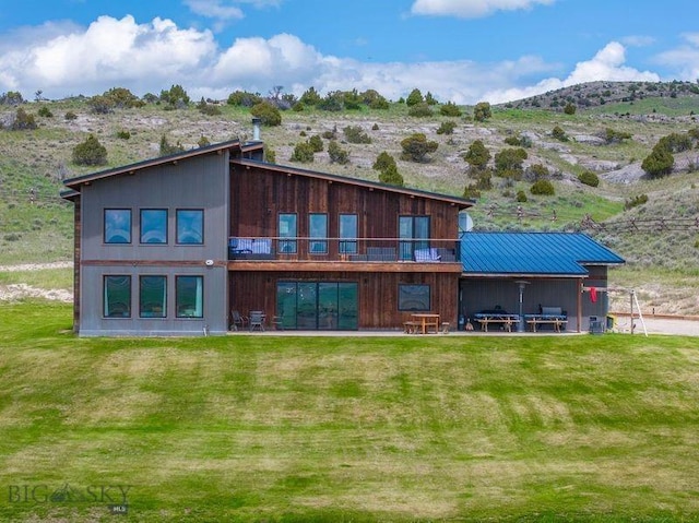 251 Fawn Mdw, Manhattan, MT 59741 - back of house featuring a lawn and a mountain view