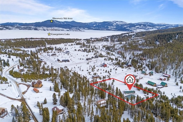 57 Vagabond Ln, Anaconda, MT 59711 - snowy aerial view featuring a mountain view